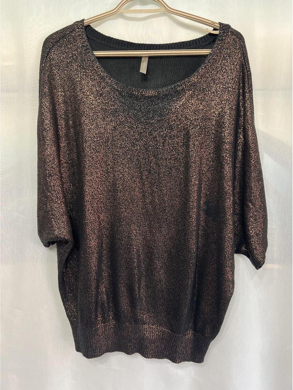 Thyme Metallic Short Sleeve Sweater Women's Small